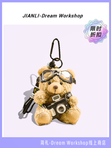 Original JIANLI Bear Camera Plush Toy Pendant Cute Doll Keychain Backpack Decorations Soft Stuffed Toys from China