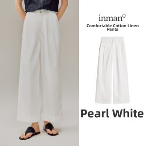 INMAN | Tencel Fabric Original Color Wide Leg Turn-up Cropped Jeans
