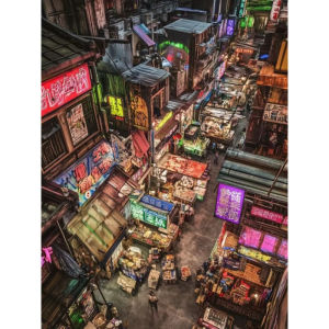 Vintage Town Market Scenery Artwork Jigsaw Puzzle 500/1000/1200/2000PCS Stress Relief Puzzle Wall Art Decor Gift