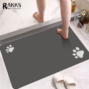 RAKKS Natural Environmental Protection Diatomite Bath Mat Durable Simple Floor Pad Fast Dry Hotel Bathroom Mat Home Carpet Rug