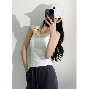 Áo Ba Lỗ Không Tay Phong Cách Mỹ Dành Cho Nữ Mùa Xuân Hè Màu Đen Có Đệm Ngực Bên Trong Mặc Trong Và Ngoài