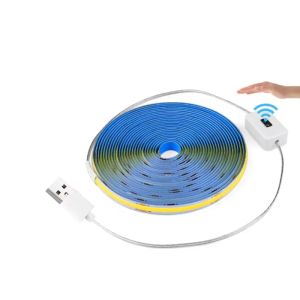 COB LED Strip Light 5V USB Hand Sweep Sensor Switch Tape Lamp Dimmable Flexible Lights For DIY TV Mirror Backlight Kitchen Room