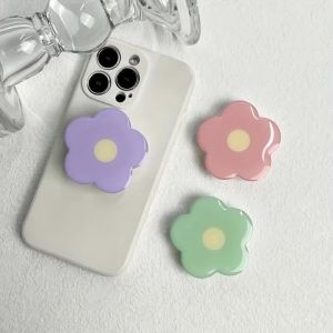 Cute Flower Folding Expandable Mobile Phone Grip Holder Socket Pocket For Magsafe iPhone Mac Samsung Safe Ring Finger Stand