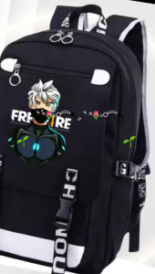 Js Style Tas Sekolah FF X 0068 Uniseks Tas Ransel Bahu Ganda & Tas Laptop Mochila 4in1 Anak