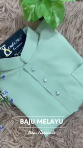 【 BAJU MELAYU SEMPURNA RAYA 2026】Baju Melayu Slim Fit Budak & Dewasa WARNA SAGE GREEN SEPASANG Kain Cotton 👉🏻 C019BM BMC