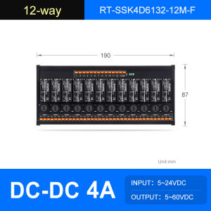 ENMG | ENMG DC Inline 2 4 6 8 10 12 16-Way Solid State Relay Module RT-SSK Non-contact DC PLC AC Amplifier Board 5-24V Fuse Protections