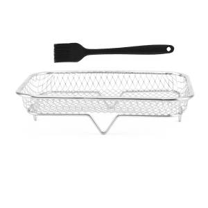 Air Fryer Rack Baking Tray Stackable Grilling304Stainless Steel Airfryer Oven Grill Steamer Cooker Kitchen Gadgets Cooking Tools