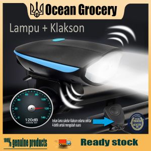 Lampu Sepeda + Klakson Lampu Malam Cahaya Kuat Lampu Sepeda Gunung Pengisian Daya Lampu Lonceng Anak