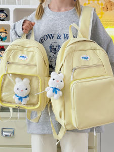 Large Capacity Backpack for Middle School Students And College Girls Dual Shoulder Bag Fresh Style Computer Bag Nylon Material