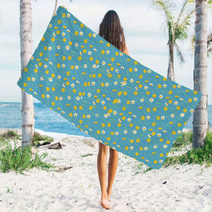Blue Daffodil Print Beach Towels Ultra Lightweight Quick Drying Super Absorbent Summer Essential Fast-Drying Towel for Beach
