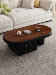 Italian Cream Style Coffee Table For Home Living Room Small Apartment Modern Minimalist Oval Internet Celebrity High-End Entry Lux Drawer Tea Table