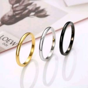 Cincin Titanium Steel Simple Polos 18k CXA11