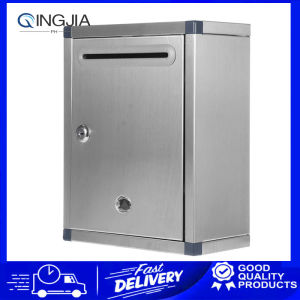 【Local Stock】100% 304 Stainless Steel Mail Letter Post Storage Box Outdoor Waterproof Lockable Mailbox Wall Mount