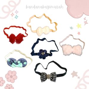 [PAKET HEMAT] [PAKET BUNDLING]MURAH Bandana Bayi Perempuan Premium / Headband / Karet Rambut / Bando Bayi/Baby Headband/ Headwrap/Bandana PHT04