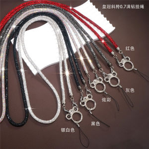 Glitter Diamond Phone Strap Long Lanyard Chaining Phone Charm  Tumbler Holder Straps Keychain Crystal Gems Rhineston e Short Wrist Strap Phone Accessories Bling Bling Hanging Rop