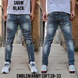 celana jeans bordir army soft 28-33