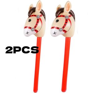 Inflatable Horse Heads Cowgirl Stick PVC Balloon Outdoor Cheerstick Educational Toys Gifts Inflatable Kids Toys Birthday Gift