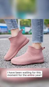 Chic Ankle Rubber Rain Boots with Non-Slip Sole for Women