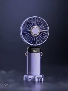 [BẢO HÀNH 12 THÁNG] Quạt cầm tay tích điện mini có màn hình led hiển thị pin kèm giá đỡ điện thoại cao cấp