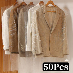50/20pcs Thickened Clothes Dustproof Cover / Clear Garment Storage Bags for Wardrobe / Waterproof Plastic Clothes Protector Bag