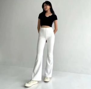 Celana Cutbray Flare Pants Scuba Higwaist Premium Kulot Panjang  Wanita Casual