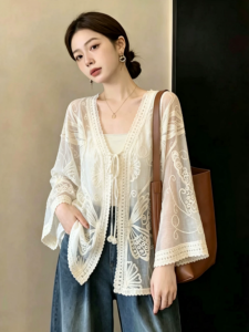 Áo Dài Tay Mùa Hè Thêu Ren Gọn Gàng Kích Cỡ Lớn