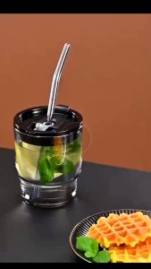 100% Original UME Coffee Mug With Cover Double Wall Glass Cups Coffee Silicone Straw Mug Souvenir Personalized