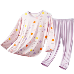 Childrens Modal Sleepwear Long Sleeve Pants Thin Air Conditioning Home Clothes Set for Boys And Girls Spring Summer