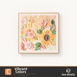HAOJIUBUJIAN | Abstract Floral Textured Decorative Painting for Creamy Style High-End Decoration