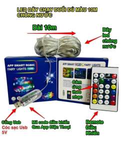 Dây Led TIKTOK Mẫu Mới 2023 Giọt Lệ Chớp Theo Nhạc 10m Chống Nước
