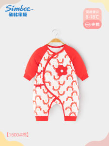 ชุดกันหนาวผ้าฝ้ายสีแดงสำหรับเด็กแรกเกิด ชุดเจ้าชู้ ชุดเด็ก เดรสเด็กผู้หญิงฤดูใบไม้ร่วง/ฤดูหนาว ชุดเด็ก ชุดเด็ก ชุดเจ้าชู้