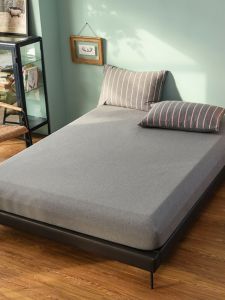 Pure Cotton Knitted Bedding Set Three-Piece Suite Pillowcases Duvet Cover for Naked Sleep Students Dormitory Warmth Retention