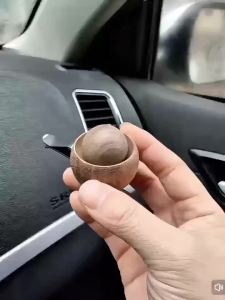 Mini Wooden Fragrance Oil Diffuser Natural Scent Aroma Diffuser For Car Bedroom Living Room Bathroom Air Freshening Accessory