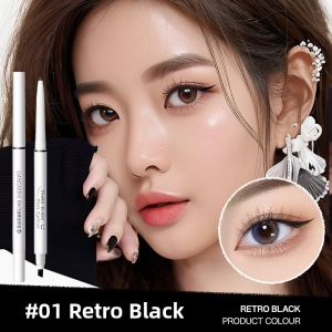 Natural Looking Eye Liner Pen with Blade Brush Waterproof Long-lasting No Smudging Easy to Outline the Eyes for Women