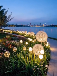 AIMO Solar round lawn light IP65 outdoor waterproof LED light Christmas decorative light suitable for gardens