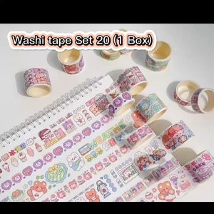 20 Set Washi Tape Selotip Isolasi Paper Motif Cute AT0129