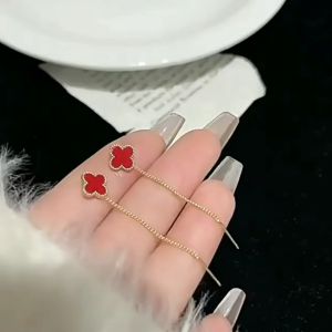 Anting Titanium Wanita Bunga Semanggi Juntai Terbaru Anti Karat Tidak Luntur