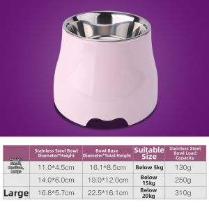 Fenice | Antispill and Neck Protection Dog Food Water Bowl Stainless Steel Large Size
