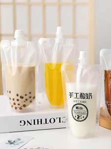 50pcs Transparent Suction Drink Bag/Beg Minuman Spout Pouch Suction Bag Drink Pouch Drinking Bag Juice