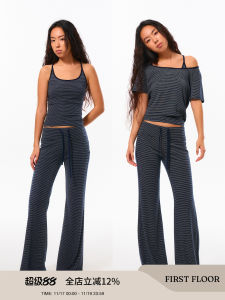 Áo Ba Lỗ Tay Dây Firstfloor Cool Lyocell Mùa Hè Cổ Điển Ôm Vừa Vặn Ngắn Cho Nữ Bộ Đồ Hai Mảnh Áo Vest Thường