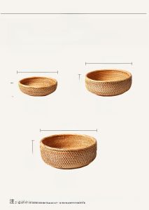 Handcrafted Wicker Storage Basket round Fruit Tray Box Basket Small Object Organizer for Home Use Vietnamese Made Asian Export