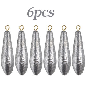 Fishing Weights with Rings Teardrop Shaped Lead Sinker Weight Long-Distance Casting Pendant for Freshwater & Saltwater Angling