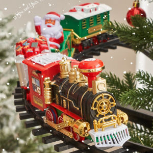 Electric Track Train Hanging Spray Christmas Tree Decorations Steam Will Smoke Christmas Gift Kids