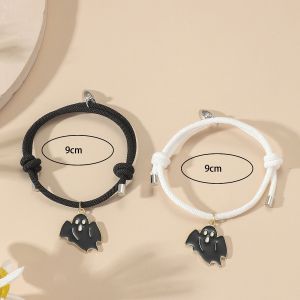 Easiest for Match Cross-Border Easiest for Match Halloween Ornaments Dripping Pumpkin Bat Demon Accessories Couple Magnetic Bracelet Wrist String Sets