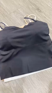 Tanktop Bra Wanita 6981 Tank Top Basic With Cup Wanita Square spaghetti Crop Top Pakaian Dalam Yoga Wanita Push Up Tanpa Kawat Murah ptt