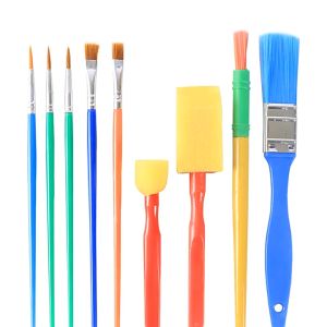 Bộ Họa Cụ Cho Bé: Cọ Mút Xốp Bảng Pha Màu Màu Vẽ ACRYLIC Xô Rửa Cọ Tạp Dề Cho Bé