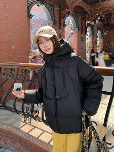 Thickened Double-sided Pull Zipper Hooded Short Cotton Jacket 2025 Winter New Style Womens Warm Outerwear Loose Fit Coat