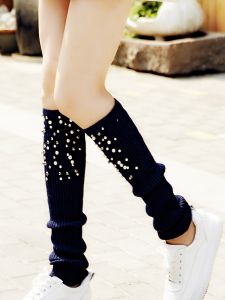 K-style Long Bunching Socks Female Wool Socks Boot Cover Autumn and Winter Thick Warm Leg Warmer Leggings Thick Socks Boot Cover Tide