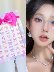 Creative Butterfly Knot Face Adhesive Stickers for Childrens Stage Performances Nail Art Decorations Music Festival Eye Diamond Makeup
