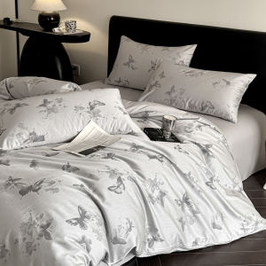 Kiss Dear | Luxury Purple Jacquard Cotton Bedding Set 4-Piece